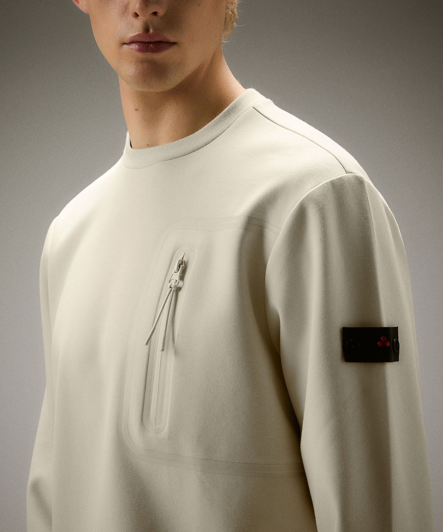 トップス ENCOMING PIPING SWEAT JUMPER Monogrammed Ribbed Split Hem and Cuff Cropped Crewneck