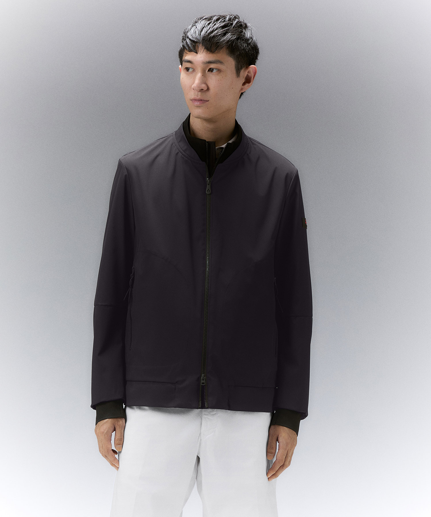 Windproof jacket with elastic details, color Graphite Blue