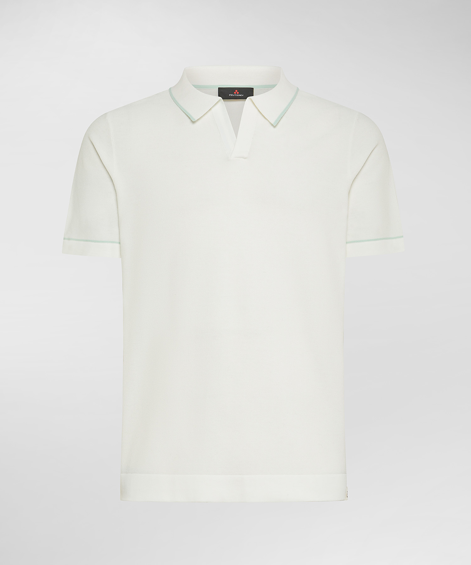 別注 Cotton Pique Jersey Polo 100% cotton pique knit polo shirt, color Papyrus - Glacier
