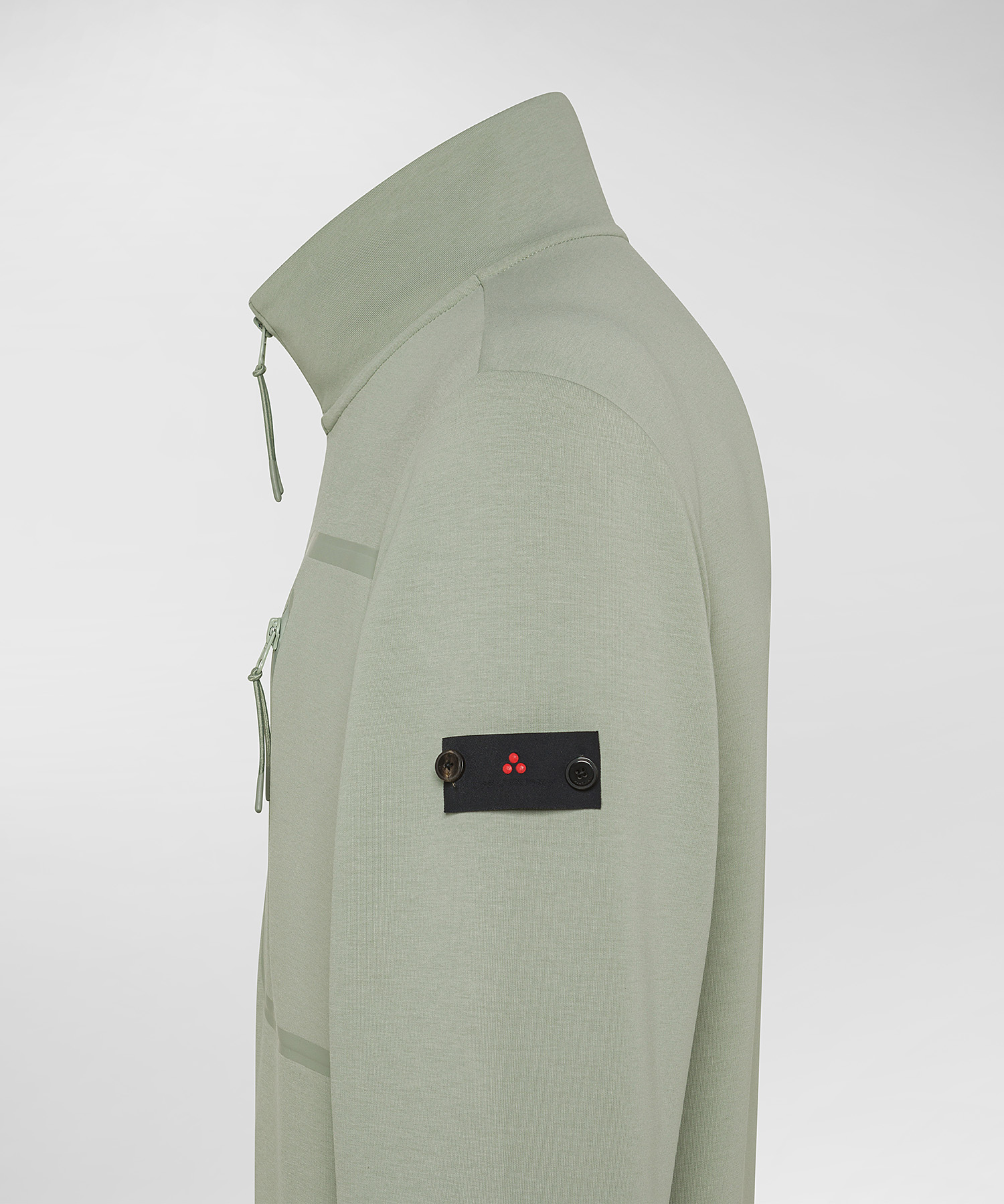 Mock turtleneck half-zipper sweatshirt, color Sage Green