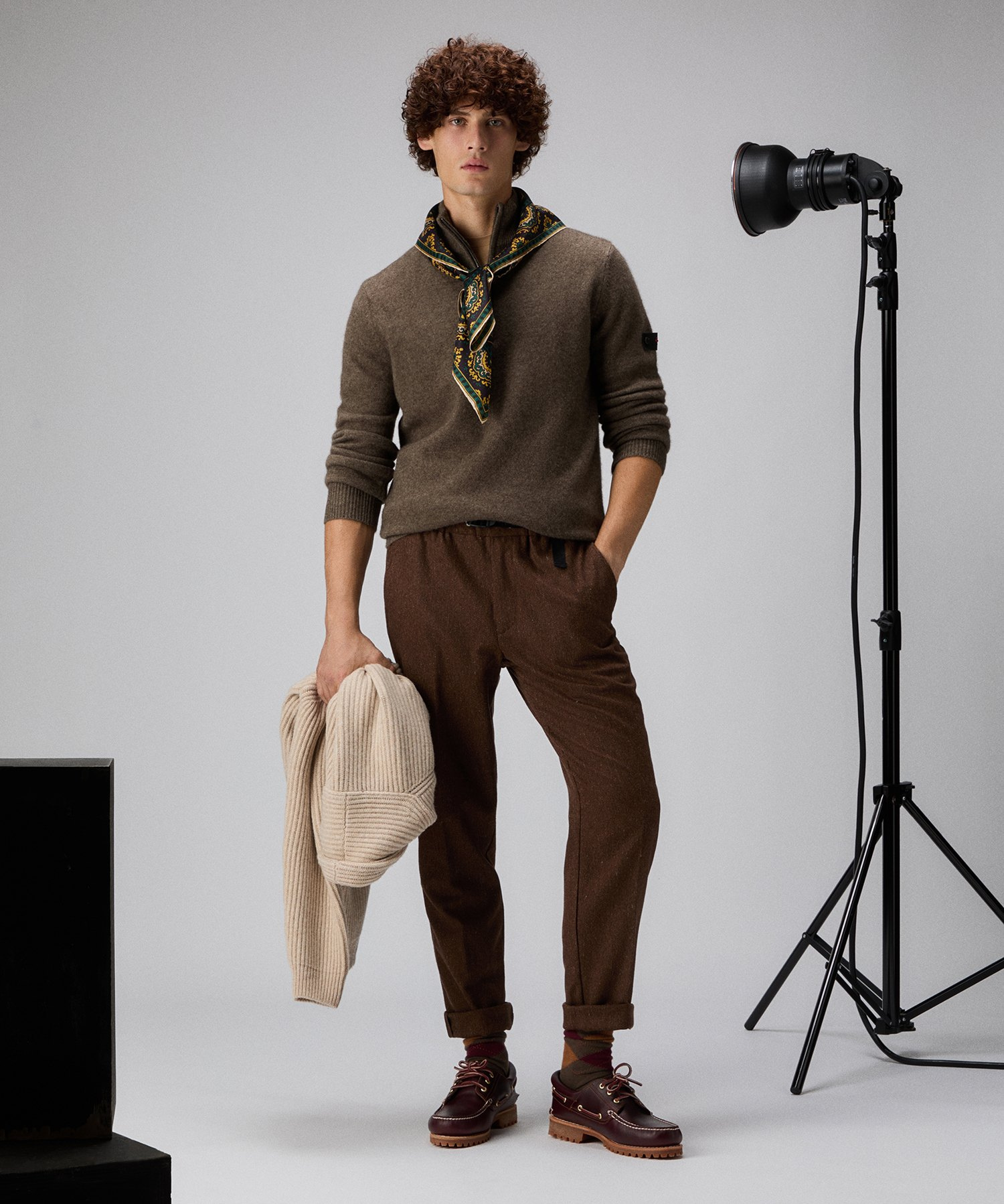 Yak wool half-zip sweater, color Iron | Peuterey