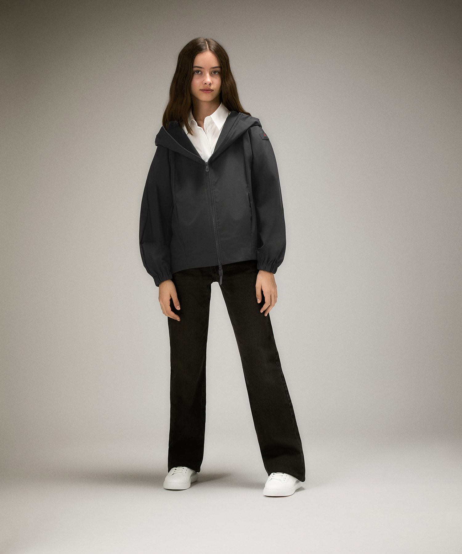 Peuterey Windjacke Kurz Kurze Und Leichte Windjacke, Schwarz Farbe